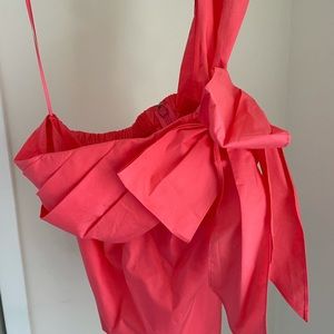 J Crew top with bow- coral